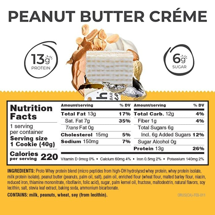 Power Crunch 高蛋白酥脆威化餅 PEANUT BUTTER CRÈME 花生醬奶油 40g