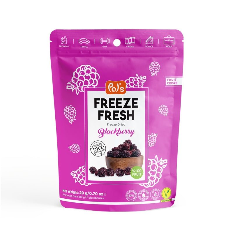 Pol’s Natural No Additives Vegan Gluten Free No Added Sugar No Salt Freeze Dried 無添加糖 凍乾脆脆 原粒黑莓子 20g