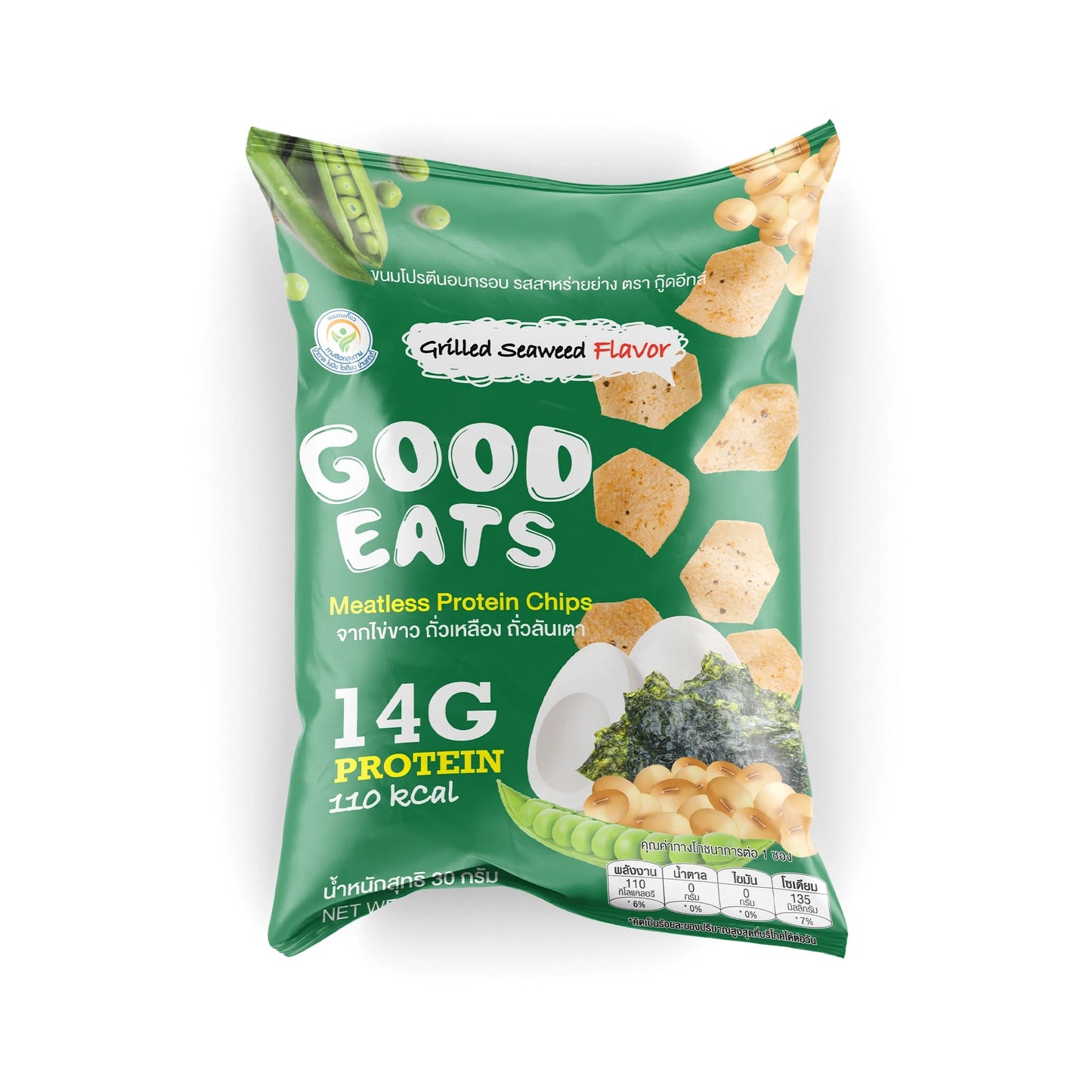 GOOD EATS 蛋白脆片.海苔口味30g 高蛋白 大豆蛋白 豌豆蛋白 雞蛋蛋白