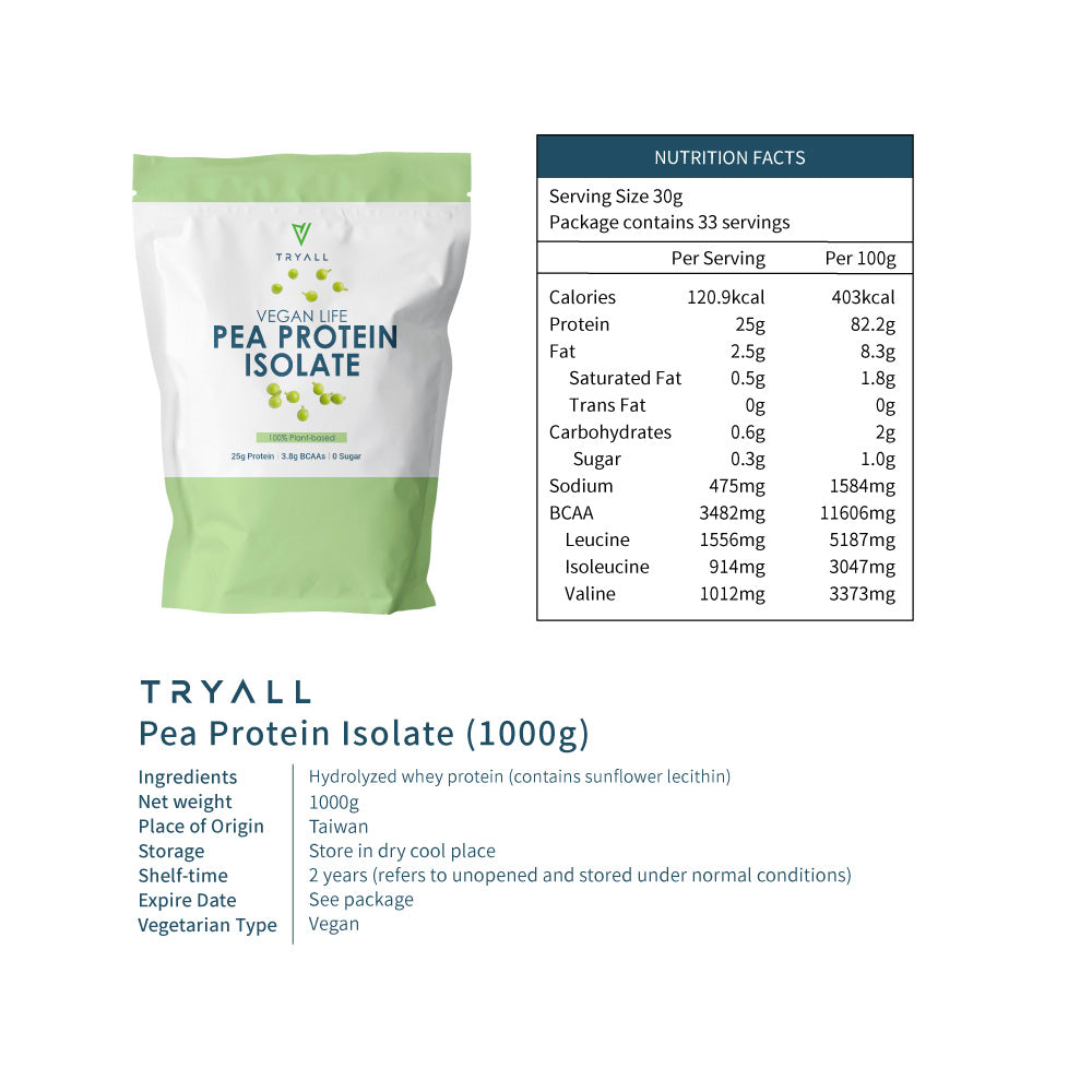 Tryall | 分離豌豆蛋白 1kg Pea Protein Isolate(1kg)