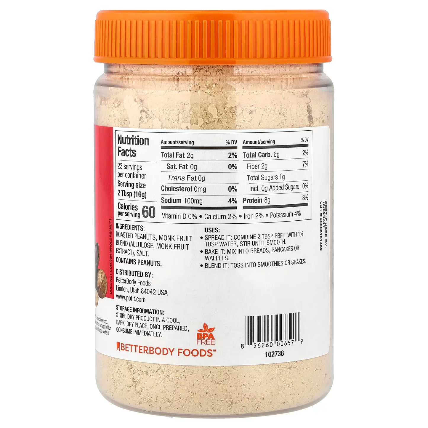 PB FIT 『大』低脂無糖花生醬粉 PBfit  Roasted Peanut Powder, No Sugar Added (368 g)