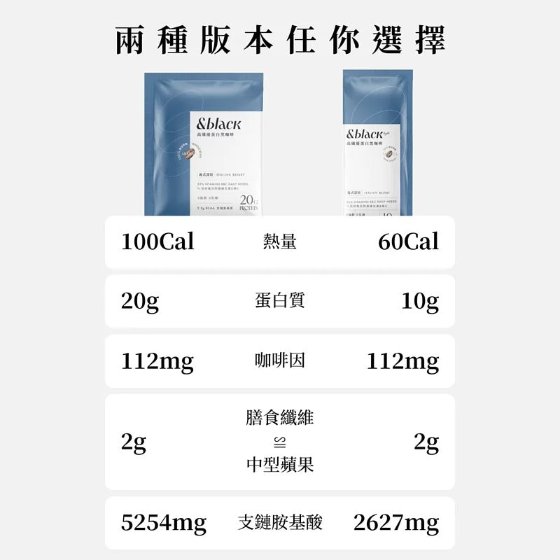 [Spark] &amp;black Blend 優質蛋白咖啡 義式深焙（10入盒裝）-無甜味