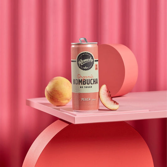 澳洲紅茶菌 (康普茶) 飲品 Organic KOMBUCHA-Peach 250ml x 4 (BBD MAY 2025) 250mlx4