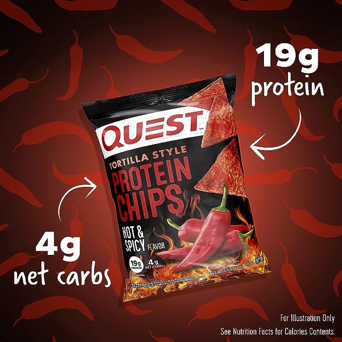 Quest Nutrition Protein Chip, Hot &amp; Spicy Flavor 高蛋白脆片 -香辣味