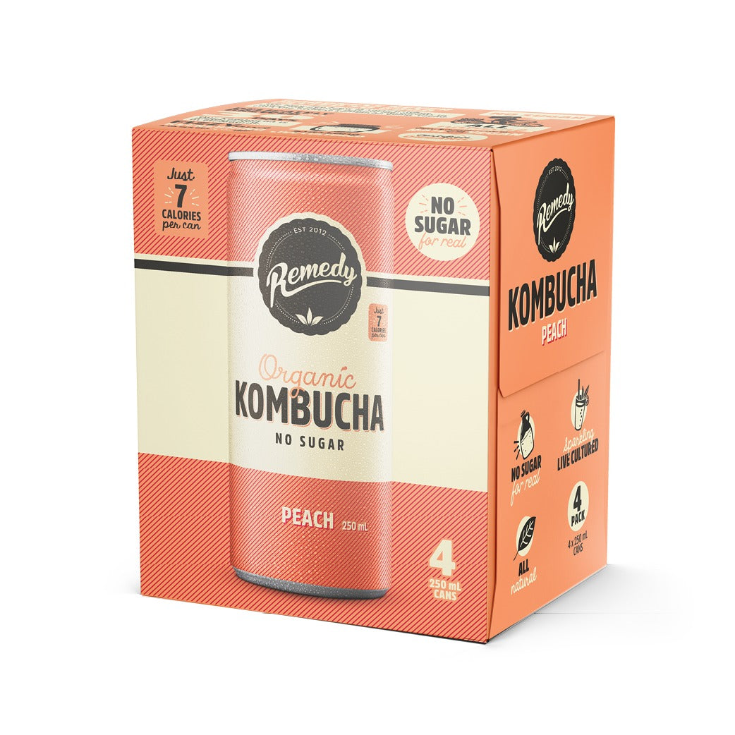 澳洲紅茶菌 (康普茶) 飲品 Organic KOMBUCHA-Peach 250ml x 4 (BBD MAY 2025) 250mlx4