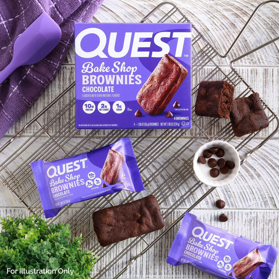 Quest Nutrition, Bake Shop Brownies, Chocolate, 4件 Brownies 蛋白質布朗尼-朱古力味 (無盒包裝）