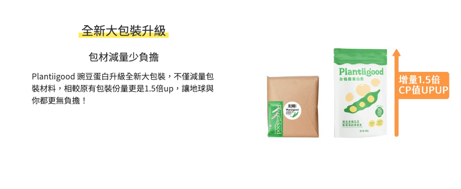 [Spark]  Plantiigood 全植豌豆蛋白飲500g袋 - 原萃豆乳（無甜味）