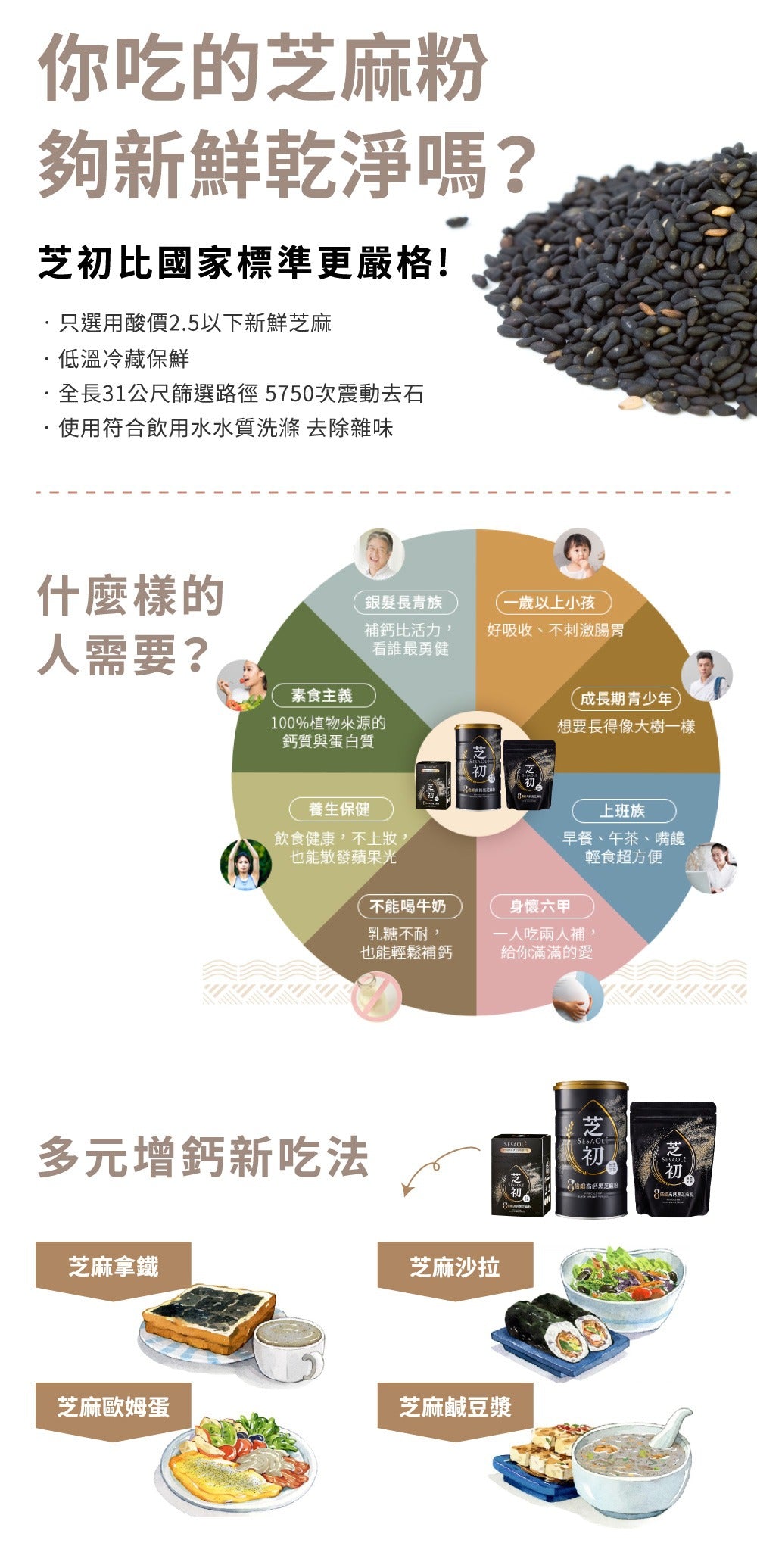 芝初-高鈣黑芝麻粉 ( 無添加糖) 380g