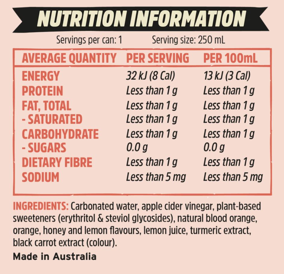 澳洲 REMEDY SODALY Blood orange  100%全天然無糖  血橙味 250mlx4