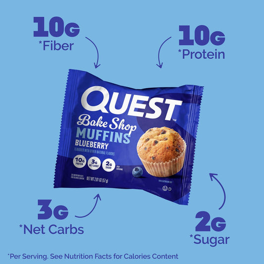 Quest Nutrition, Bake Shop Muffins, Blueberry, 4 Pack