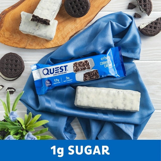 Quest Nutrition Hero Bar 蛋白棒，曲奇奶油  COOKIES &amp; CREAM HERO PROTEIN BARS  52g
