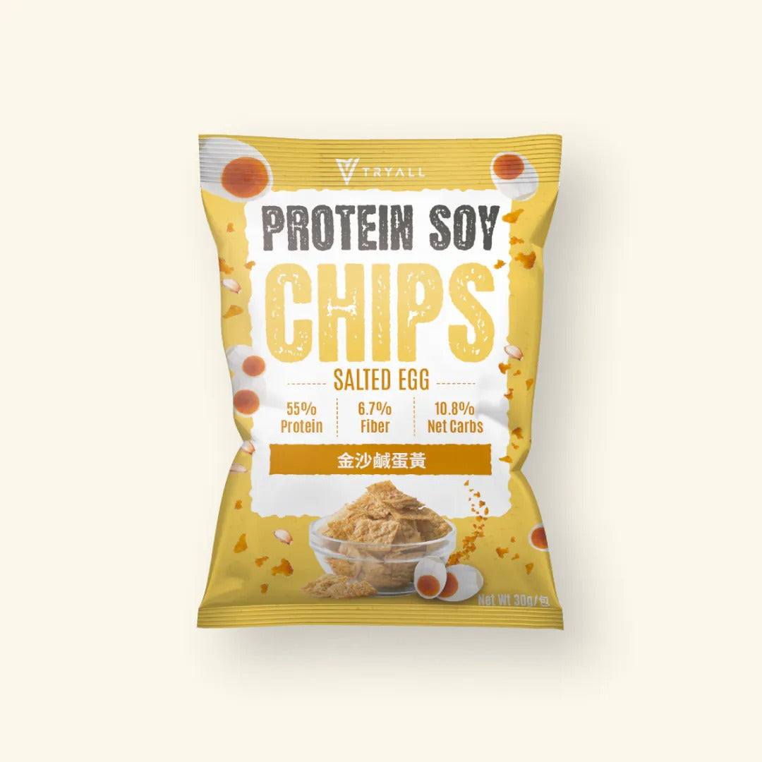 Tryall | Protein Soy Chips-Salted Egg  大豆蛋白酥脆脆-金沙鹹蛋黃30g