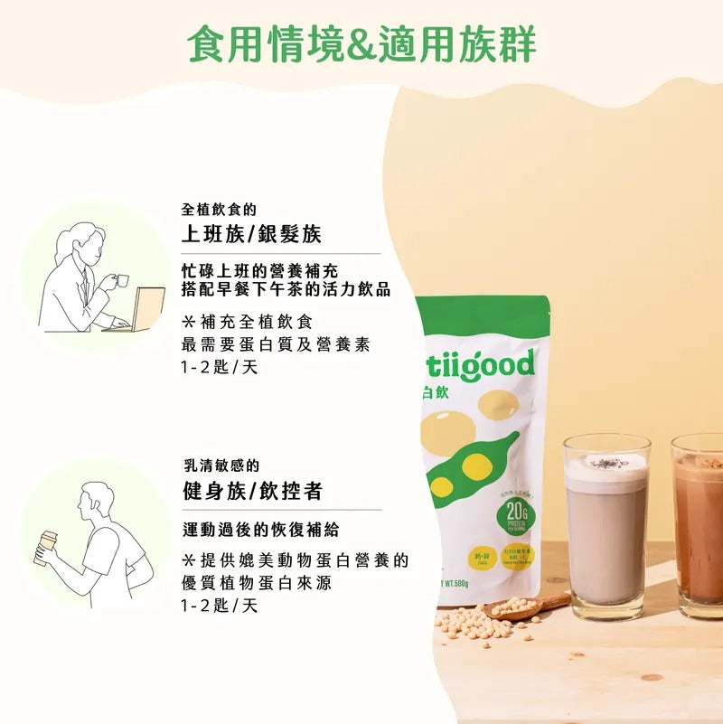 [Spark]  Plantiigood 全植豌豆蛋白飲500g袋 - 原萃豆乳（無甜味）
