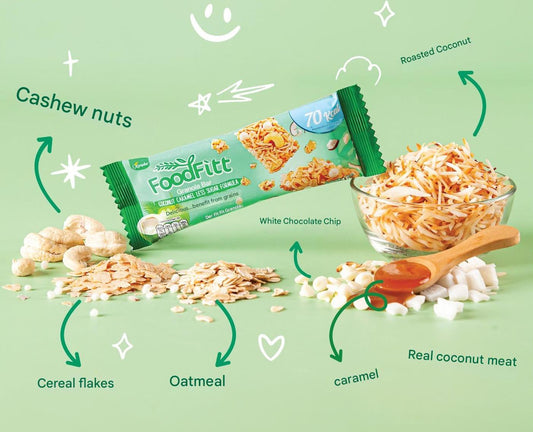 即期--食用期 2 月4日--Xongdur FoodFitt Granola Bar Coconut Caramel 格蘭諾拉燕麥棒 椰子焦糖口味