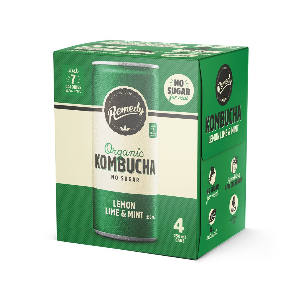 澳洲紅茶菌 (康普茶) 飲品 Organic KOMBUCHA-Lemon Lime &amp; Mint  250ml x 4 (BBD MAY 2025) 250mlx4