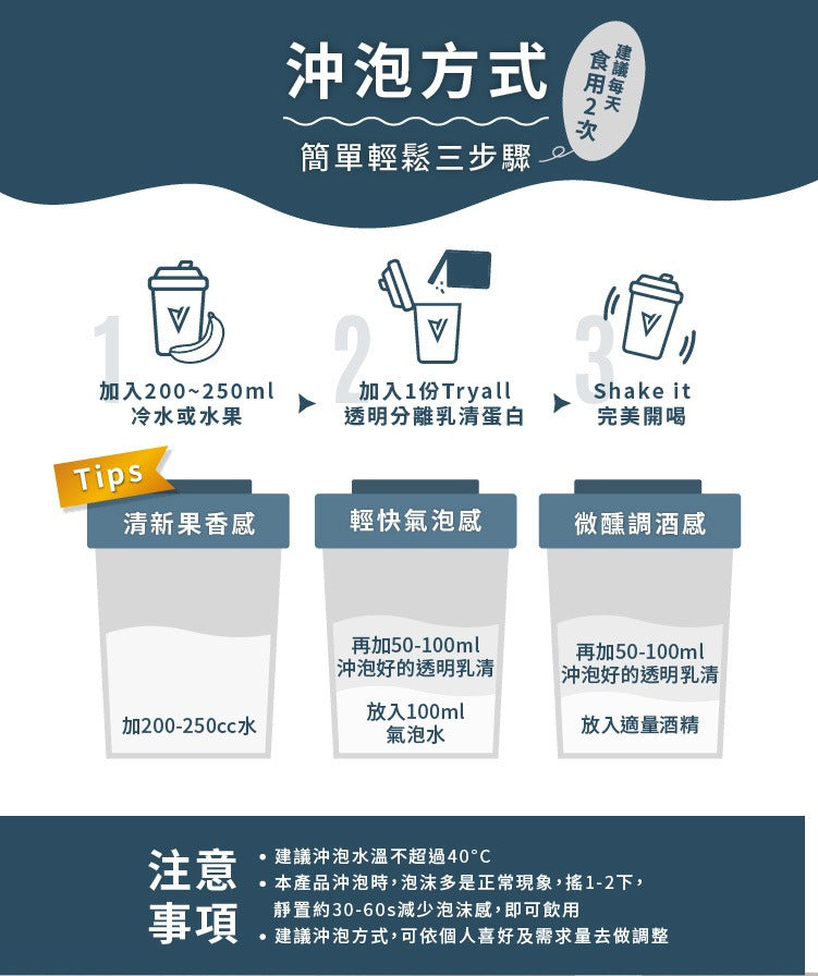 Tryall | ClearWhey Protein Isolate Ice Lemon tea25g| 機能透明分離乳清-檸檬紅茶 (25g)