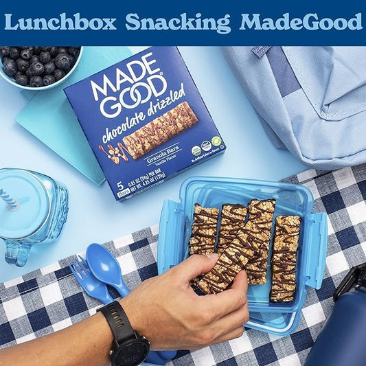 MadeGood Organic Chocolate Drizzled Granola Bars – Vanilla 有機 朱古力醬穀麥棒 – 雲呢拿味 4.25oz / 120g