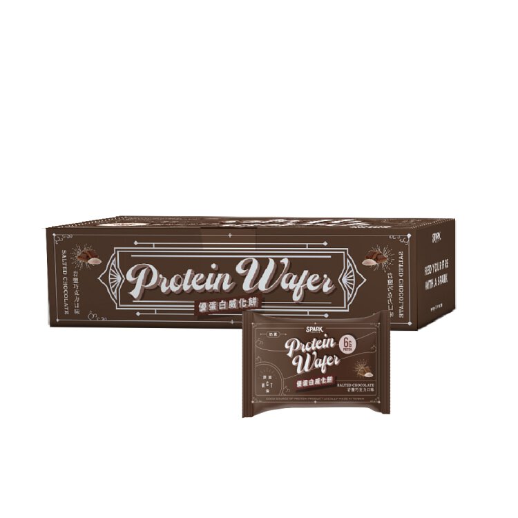 Spark Wafer 高蛋白威化餅 岩鹽巧克力（10入盒裝）