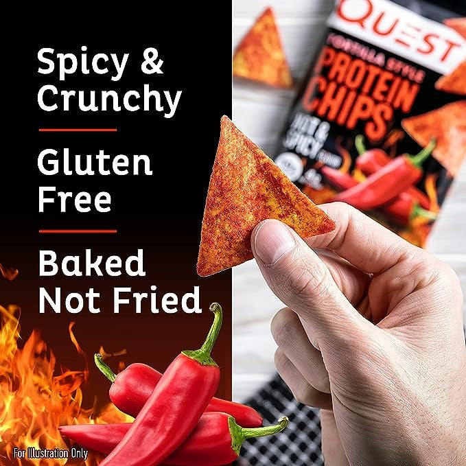 Quest Nutrition Protein Chip, Hot &amp; Spicy Flavor 高蛋白脆片 -香辣味