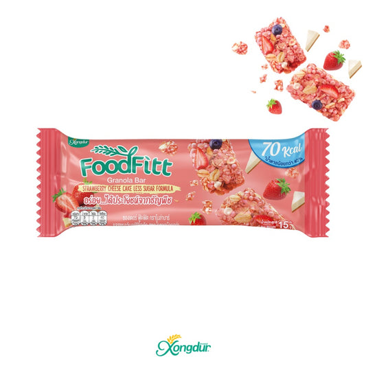 即期--食用期 2 月4 日--Xongdur FoodFitt Granola Bar Strawberry Cheese Cake 燕麥棒士多啤梨芝士蛋糕味