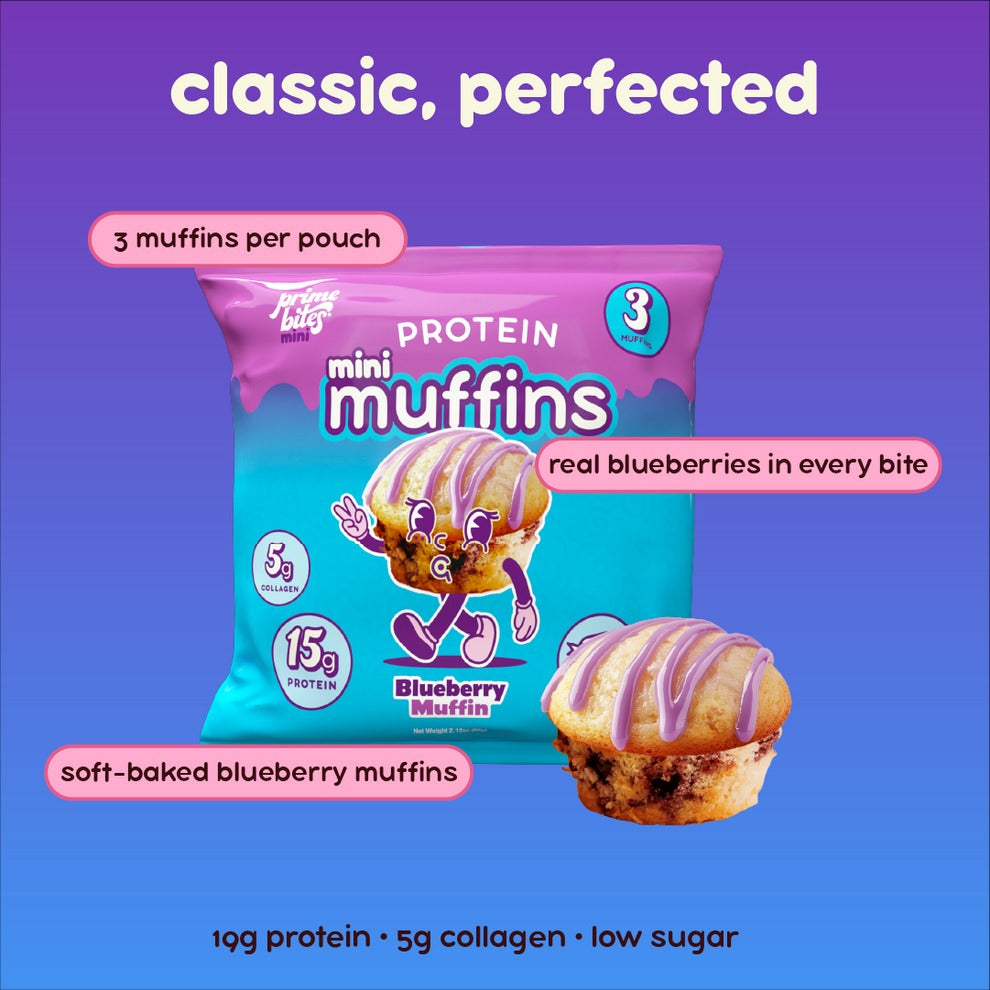 Prime Bites 高蛋白迷你瑪芬布朗尼- 藍莓味/Protein Mini Muffins Blueberry 60g