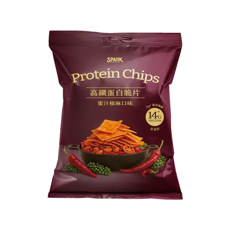 Spark Chips - 高纖蛋白脆片- 蜜汁椒麻 Protein Chips Honey Pepper Numbing