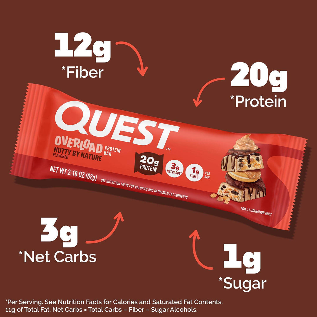 Quest Nutrition Nutty by Nature Overload Protein Bar 濃郁花生朱古力 Overload 蛋白質/能量棒