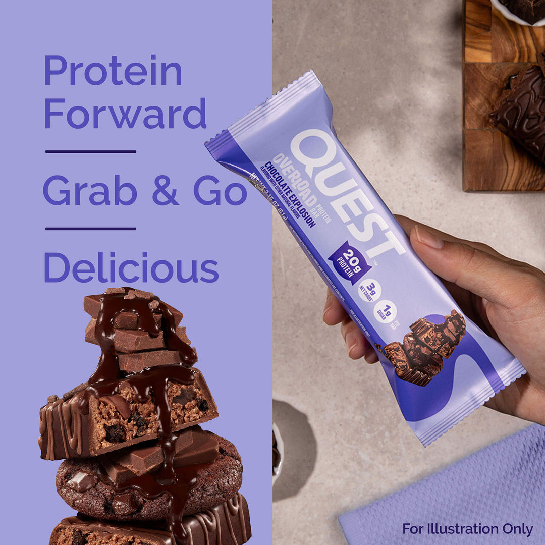 Quest Nutrition Chocolate Explosion Overload Protein Bar朱古力爆發 Overload 蛋白質代餐/能量棒 (1支）
