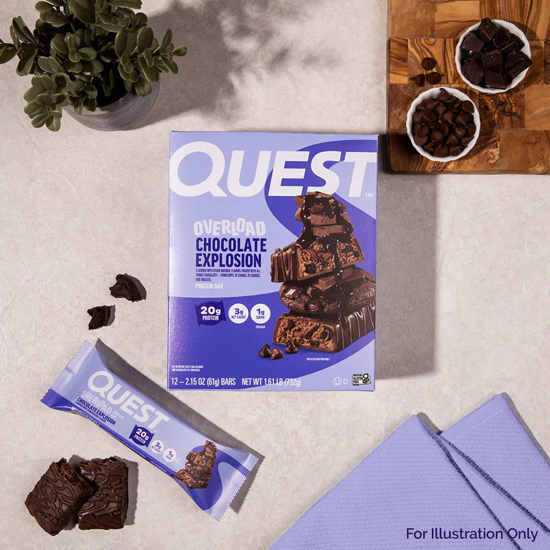 Quest Nutrition Chocolate Explosion Overload Protein Bar朱古力爆發 Overload 蛋白質代餐/能量棒 (1支）