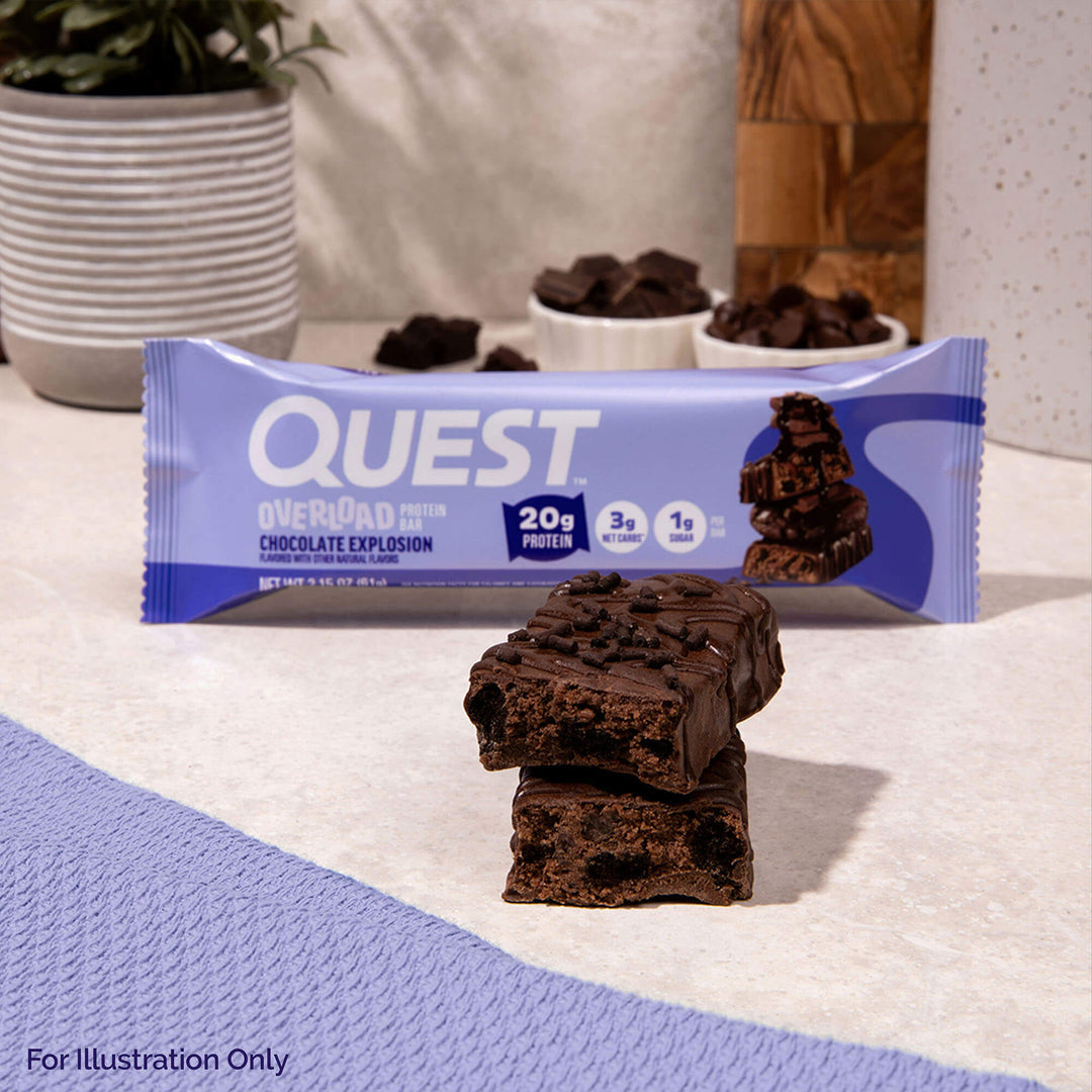 Quest Nutrition Chocolate Explosion Overload Protein Bar朱古力爆發 Overload 蛋白質代餐/能量棒 (1支）