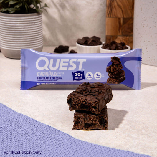 Quest Nutrition Chocolate Explosion Overload Protein Bar朱古力爆發 Overload 蛋白質代餐/能量棒 (1支）