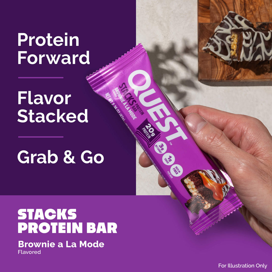 Quest Nutrition Brownie a la Mode Stacks Protein Bar布朗尼冰淇淋層層蛋白質棒/能量棒 (1支裝）