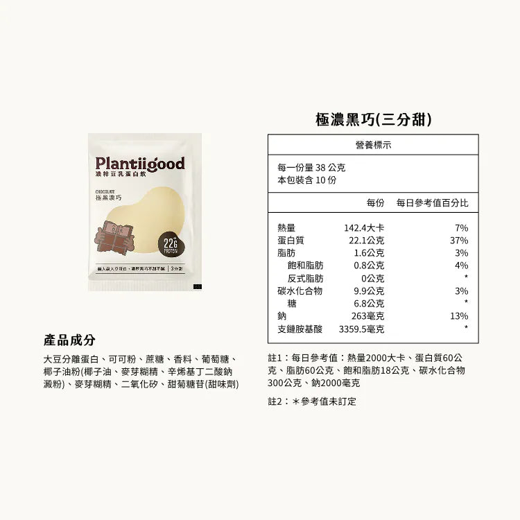 Spark -濃粹豆乳蛋白飲 - 濃粹豆乳蛋白飲 - 極黑濃巧（三分甜）Soy Protein – Chocolate
